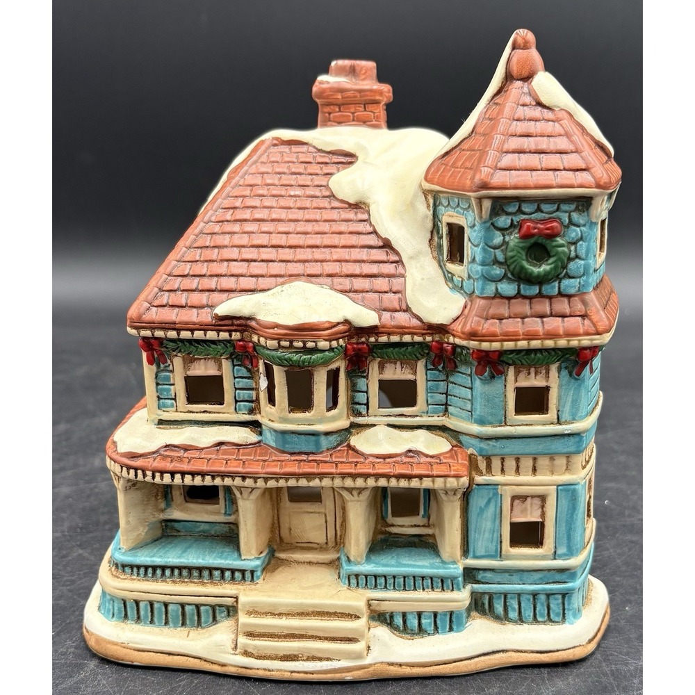Vintage Lefton Colonial Village House of Blue Gables 1987